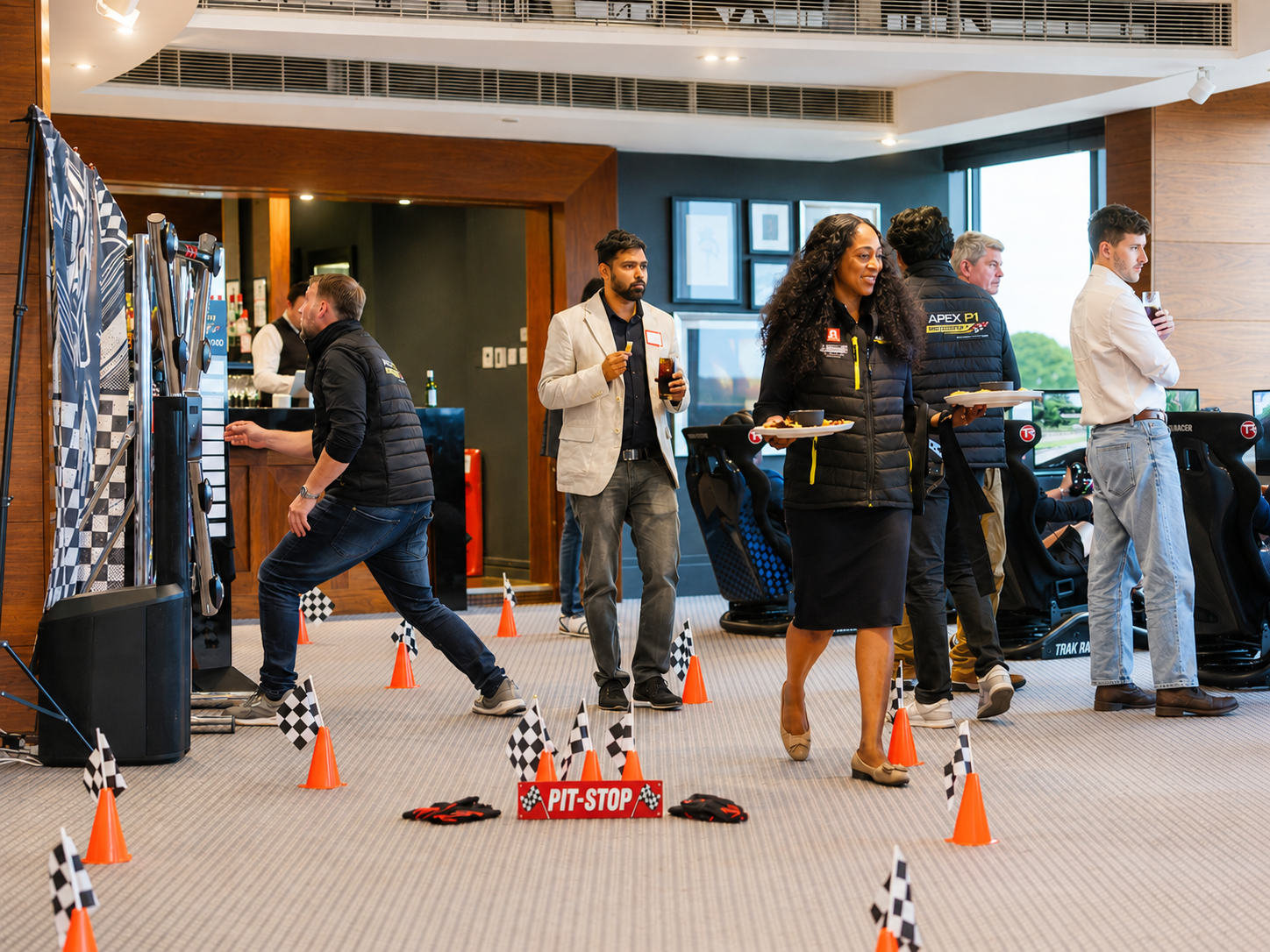 Axcel Group guests enjoying the interactive event space